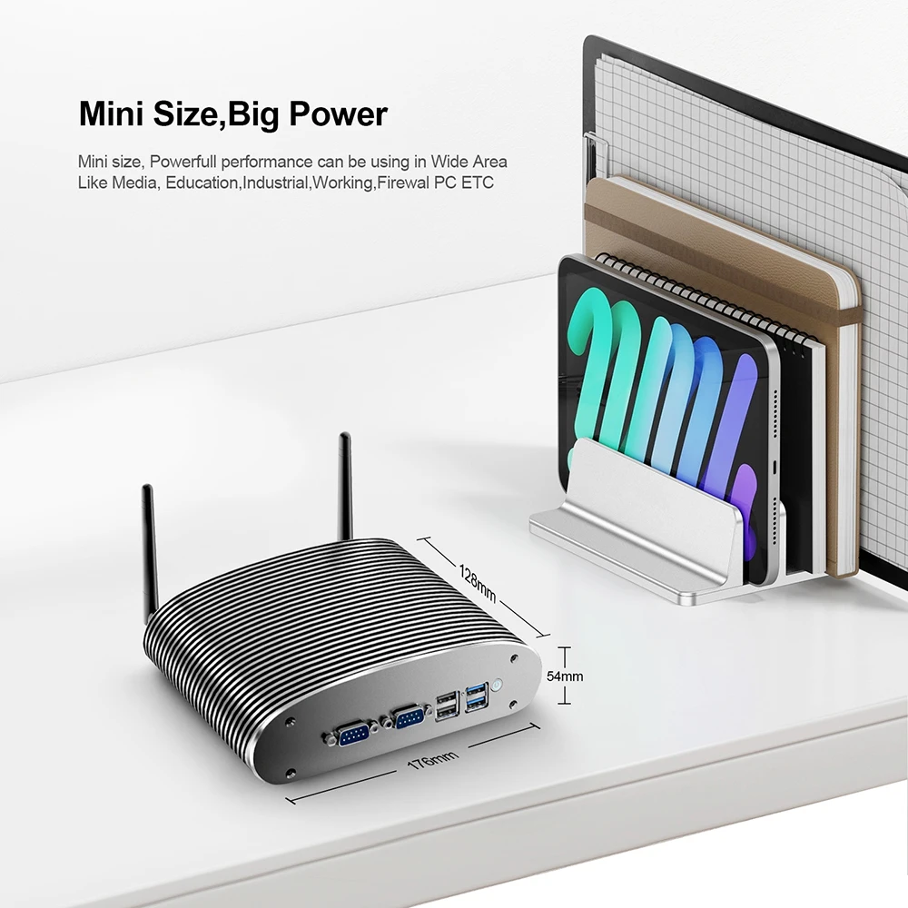 MR02 Mini PC Fanless Industrial Computer Firewall Soft Router