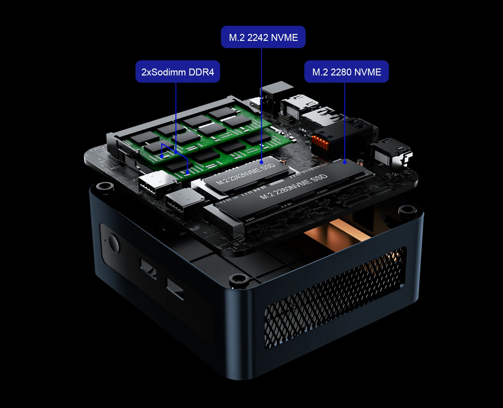 cortile 高性能Ryzen5 5625U 16GB SSD512GB AN2P Mini PC Ryzen 5 5625U Gaming Desktop Computer- Chatreey