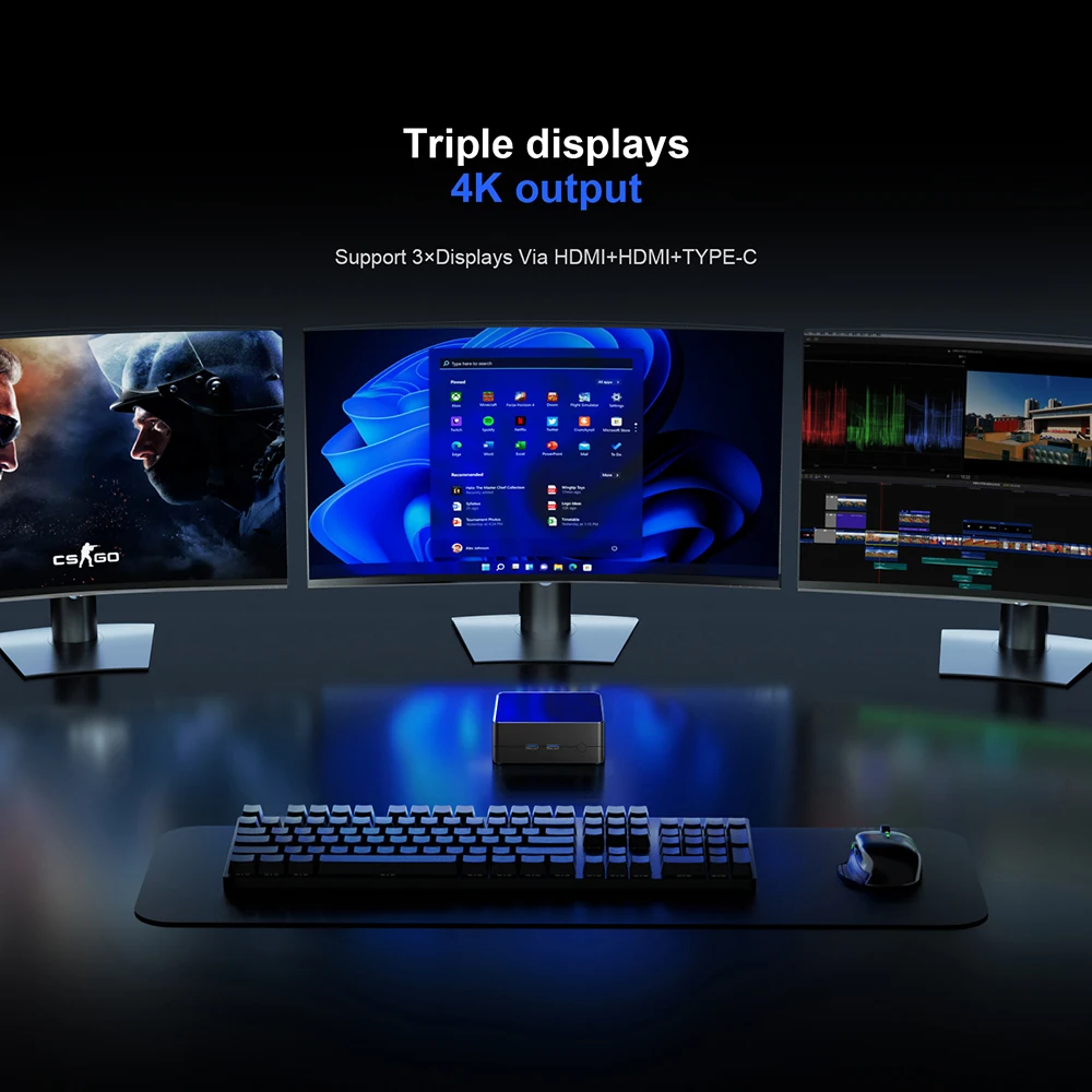 AN2C Mini PC Ryzen 5 3550h Gaming Desktop Computer- Chatreey