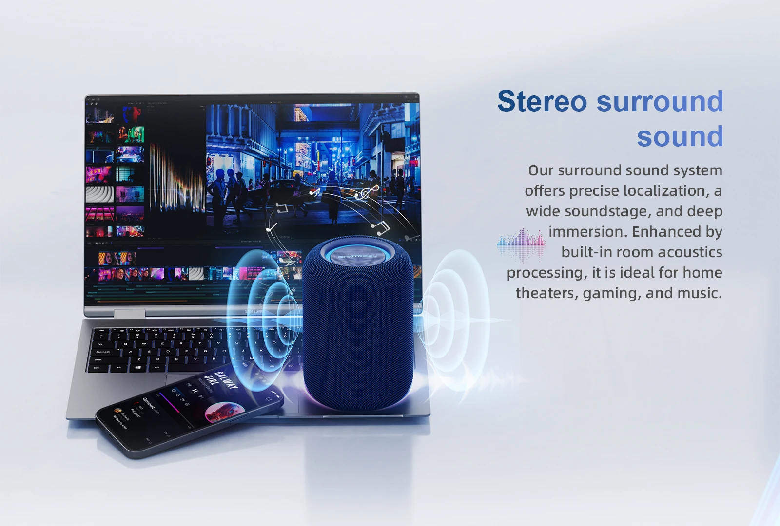Chatreey EXR1 Ethernet port. Immersive Audio: Integrated stereo speakers deliver a surround-sound audio experience, allowing you to enjoy high-quality sound without the need for external speakers.