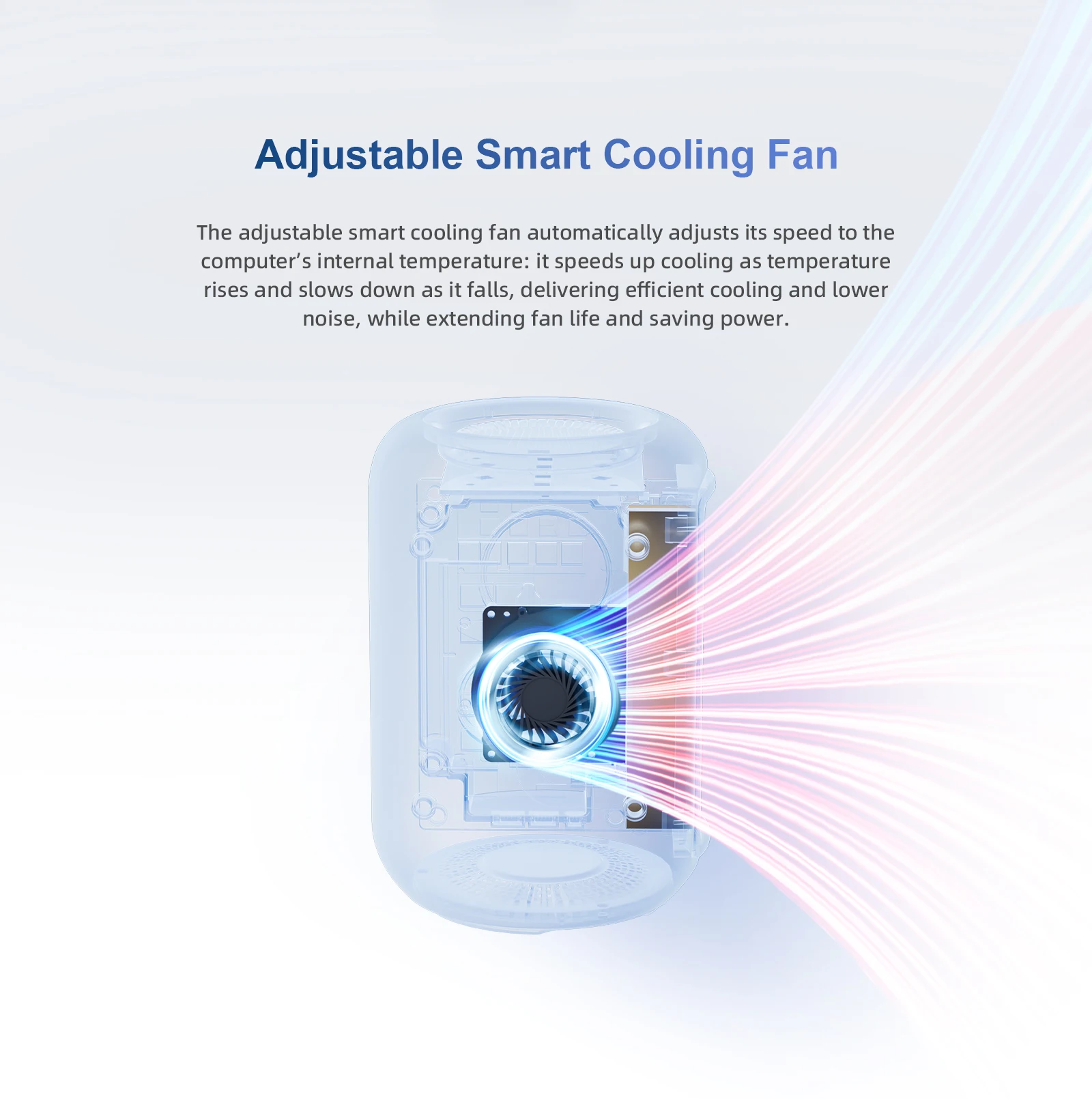 The Chatreey EXR1 features an adjustable fan that regulates itself based on temperature.